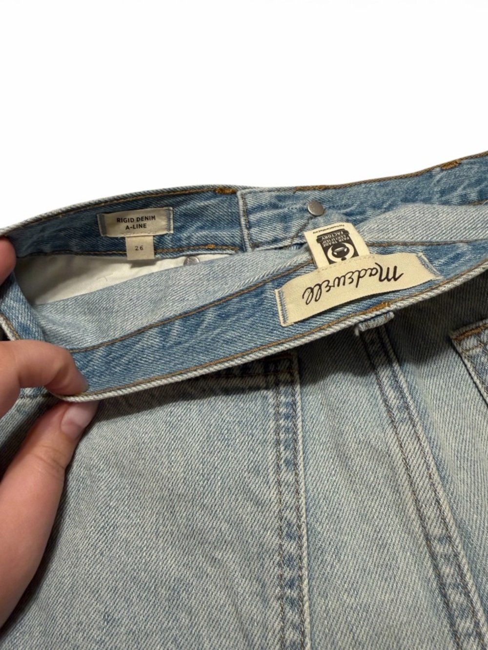 Madewell Rigid Denim A-Line Skirt - Picture 9 of 9